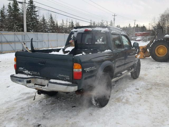 5TEGN92NX2Z882360 - 2002 TOYOTA TACOMA DOU GREEN photo 4