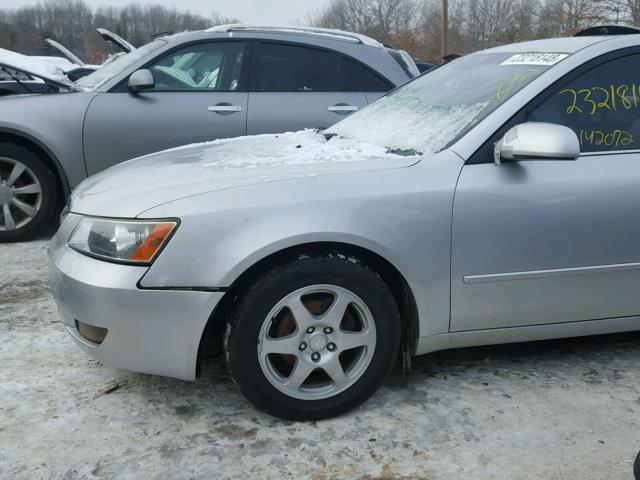 5NPEU46C66H159894 - 2006 HYUNDAI SONATA GLS SILVER photo 9