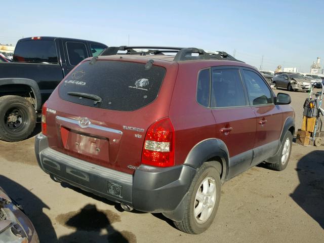 KM8JN72DX5U168951 - 2005 HYUNDAI TUCSON GLS MAROON photo 4