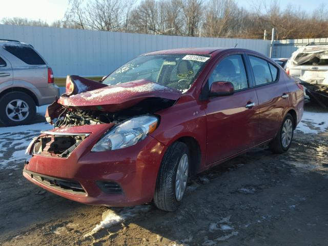 3N1CN7AP4EL818640 - 2014 NISSAN VERSA S RED photo 2