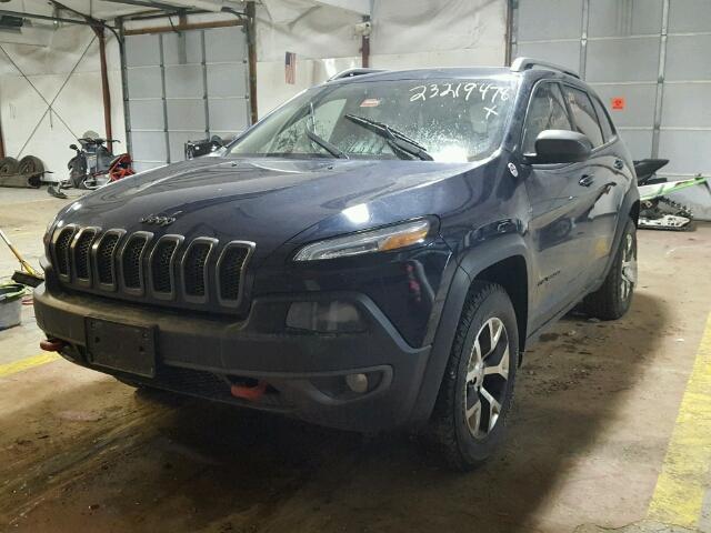 1C4PJMBS0FW577828 - 2015 JEEP CHEROKEE T BLUE photo 2