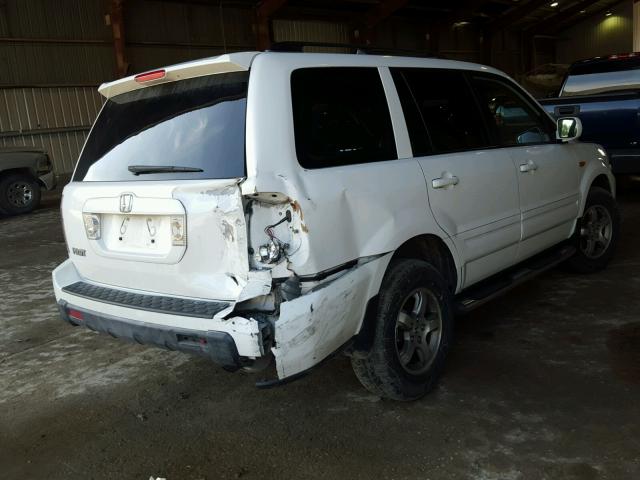 5FNYF28558B016902 - 2008 HONDA PILOT EXL WHITE photo 4