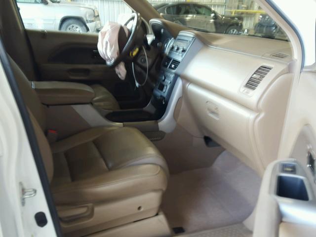 5FNYF28558B016902 - 2008 HONDA PILOT EXL WHITE photo 5