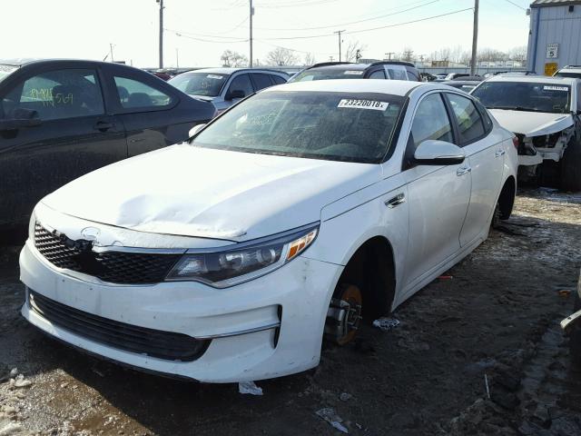 5XXGT4L10GG093712 - 2016 KIA OPTIMA LX WHITE photo 2