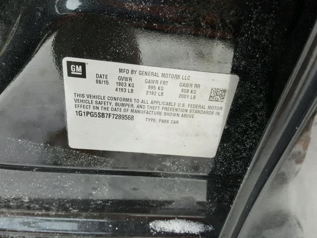 1G1PG5SB7F7289568 - 2015 CHEVROLET CRUZE LTZ BLACK photo 10