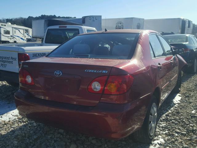 1NXBR32E03Z161210 - 2003 TOYOTA COROLLA CE MAROON photo 4