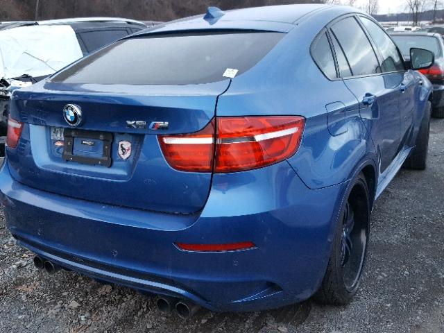 5YMGZ0C59E0C40238 - 2014 BMW X6 M BLUE photo 4