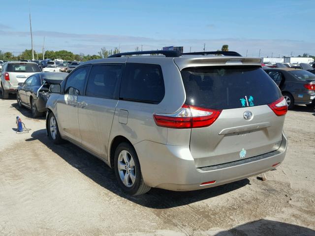 5TDKK3DC9FS605021 - 2015 TOYOTA SIENNA LE BEIGE photo 3