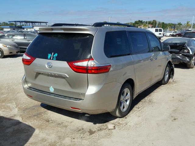 5TDKK3DC9FS605021 - 2015 TOYOTA SIENNA LE BEIGE photo 4