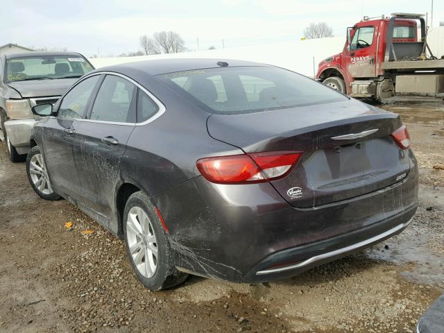 1C3CCCABXFN597115 - 2015 CHRYSLER 200 LIMITE GRAY photo 3