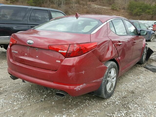 5XXGM4A74DG219926 - 2013 KIA OPTIMA LX RED photo 4