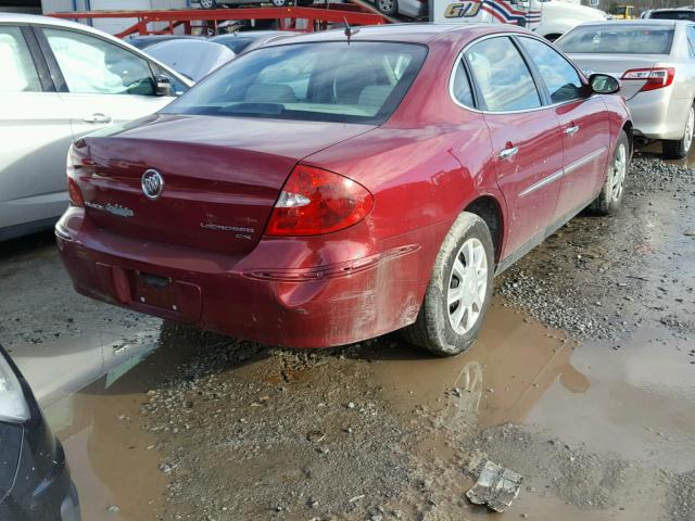 2G4WC582981276063 - 2008 BUICK LACROSSE C MAROON photo 4