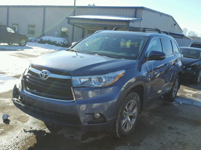 5TDJKRFH0FS121682 - 2015 TOYOTA HIGHLANDER BLUE photo 2