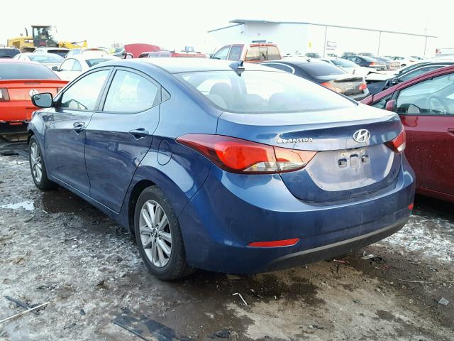 5NPDH4AE9GH790018 - 2016 HYUNDAI ELANTRA SE BLUE photo 3