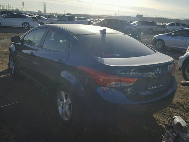 KMHDH4AE3DU734878 - 2013 HYUNDAI ELANTRA GL BLUE photo 3