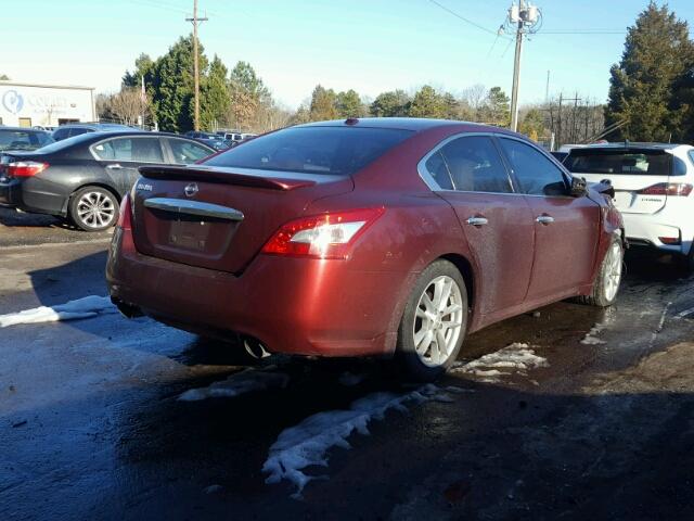 1N4AA5APXAC849598 - 2010 NISSAN MAXIMA S MAROON photo 4