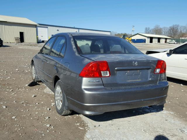 2HGES16555H625538 - 2005 HONDA CIVIC LX SILVER photo 3