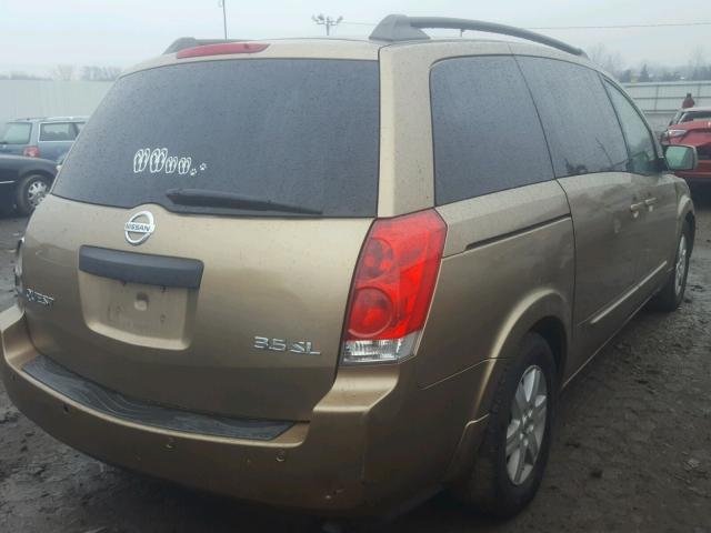 5N1BV28U44N305857 - 2004 NISSAN QUEST S GOLD photo 4