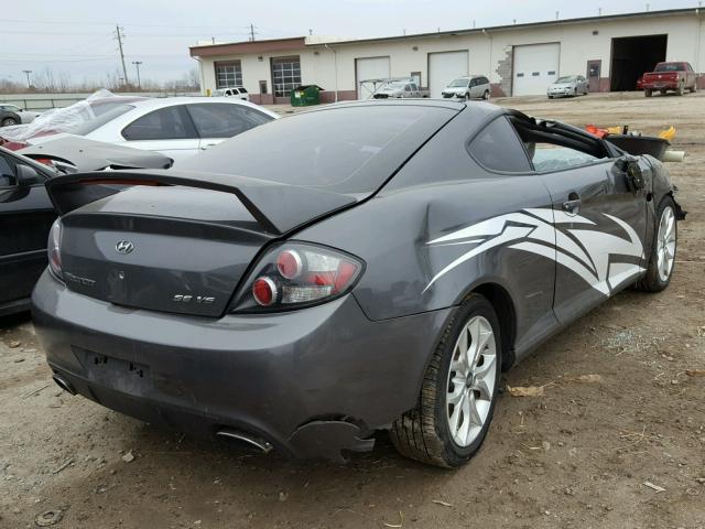 KMHHN66F77U239112 - 2007 HYUNDAI TIBURON GT GRAY photo 4