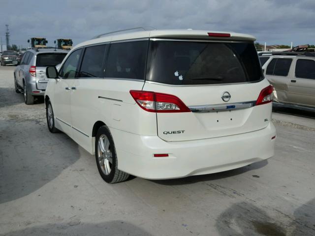 JN8AE2KP1C9049398 - 2012 NISSAN QUEST S WHITE photo 3