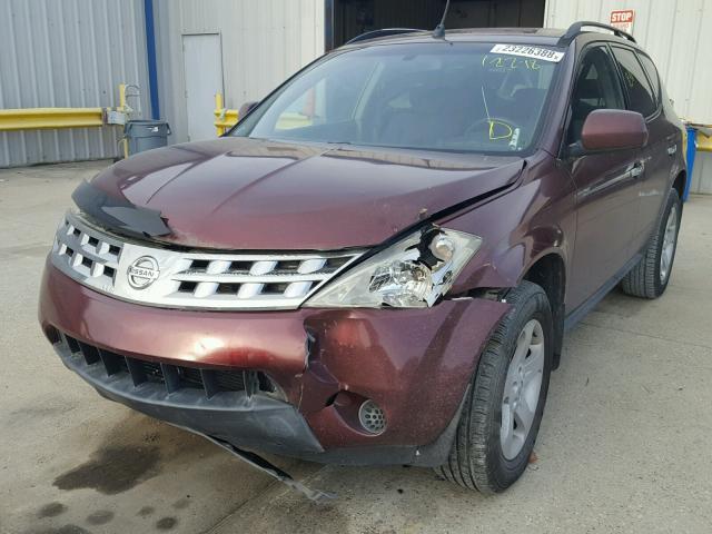 JN8AZ08TX5W319844 - 2005 NISSAN MURANO SL MAROON photo 2