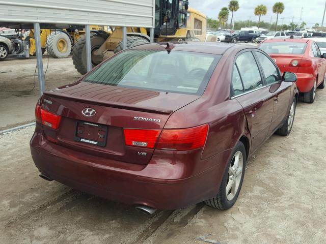 5NPEU46F49H568717 - 2009 HYUNDAI SONATA SE BURGUNDY photo 4