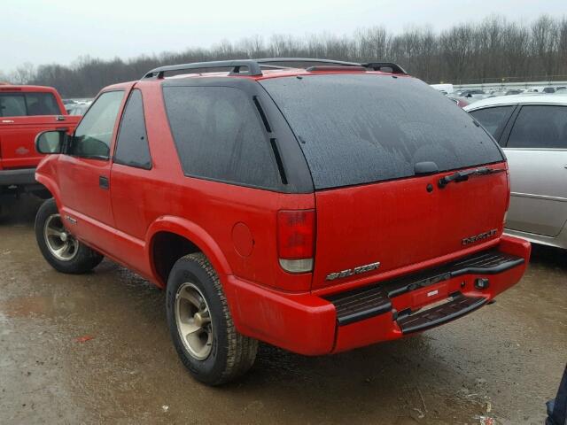 1GNCS18X33K175972 - 2003 CHEVROLET BLAZER RED photo 3