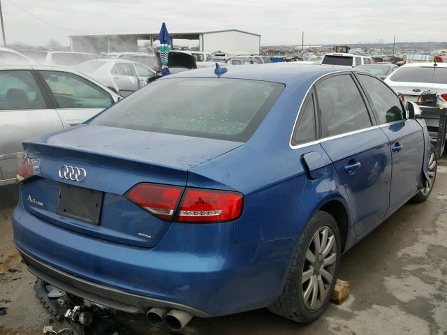 WAUSF78K09A096464 - 2009 AUDI A4 PREMIUM BLUE photo 4