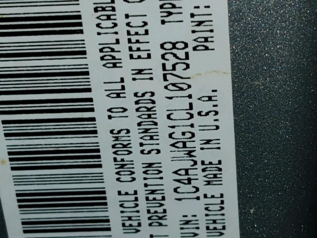 1C4AJWAG1CL107528 - 2012 JEEP WRANGLER S SILVER photo 10