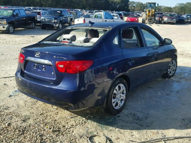 KMHDU4AD9AU055194 - 2010 HYUNDAI ELANTRA BL BLUE photo 4