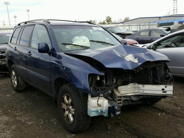 JTEHF21A220051728 - 2002 TOYOTA HIGHLANDER BLUE photo 1