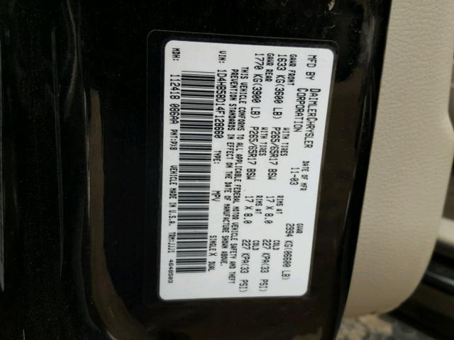 1D4HB58D14F128660 - 2004 DODGE DURANGO LI BLACK photo 10