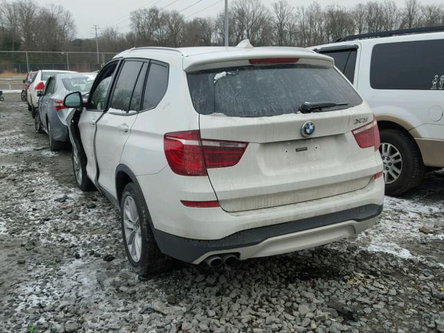 5UXWX9C53F0D58012 - 2015 BMW X3 XDRIVE2 WHITE photo 3