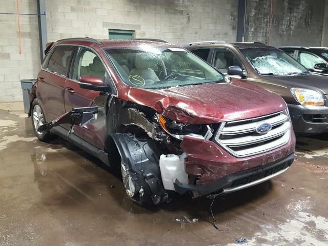 2FMTK3J99FBC28460 - 2015 FORD EDGE SEL MAROON photo 1