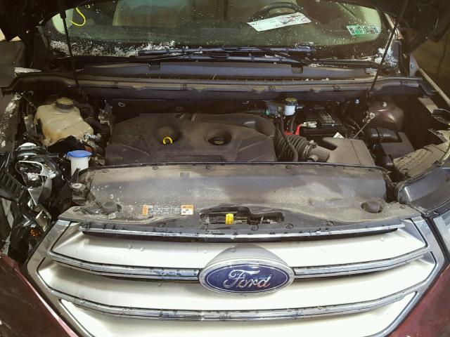 2FMTK3J99FBC28460 - 2015 FORD EDGE SEL MAROON photo 7