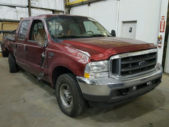 1FTSW31F02EB60686 - 2002 FORD F350 SRW S RED photo 1