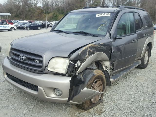 5TDZT34AX4S211874 - 2004 TOYOTA SEQUOIA SR GRAY photo 2