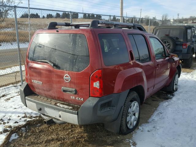 5N1AN0NW1AC512039 - 2010 NISSAN XTERRA OFF RED photo 4