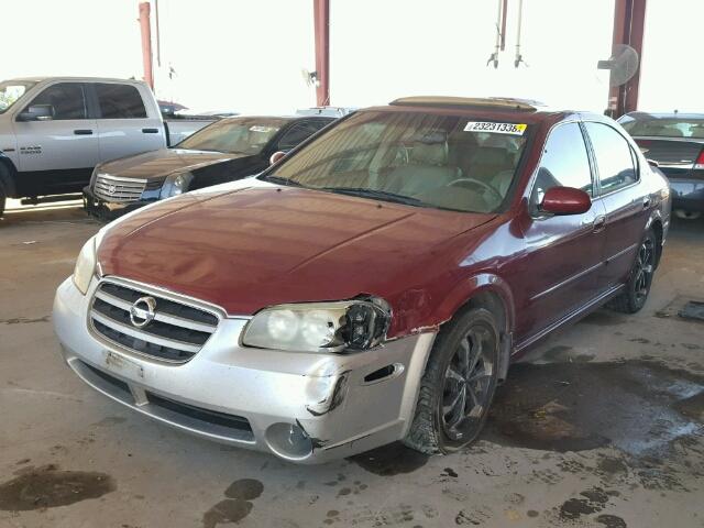 JN1DA31A63T438891 - 2003 NISSAN MAXIMA GLE MAROON photo 2