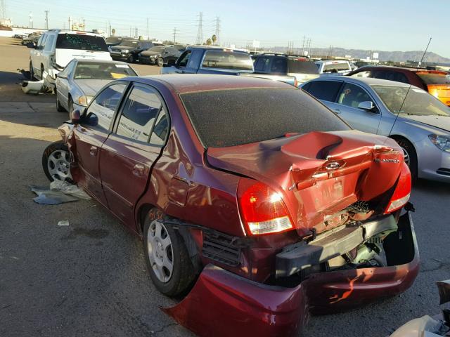 KMHDN45D23U641598 - 2003 HYUNDAI ELANTRA GL RED photo 3