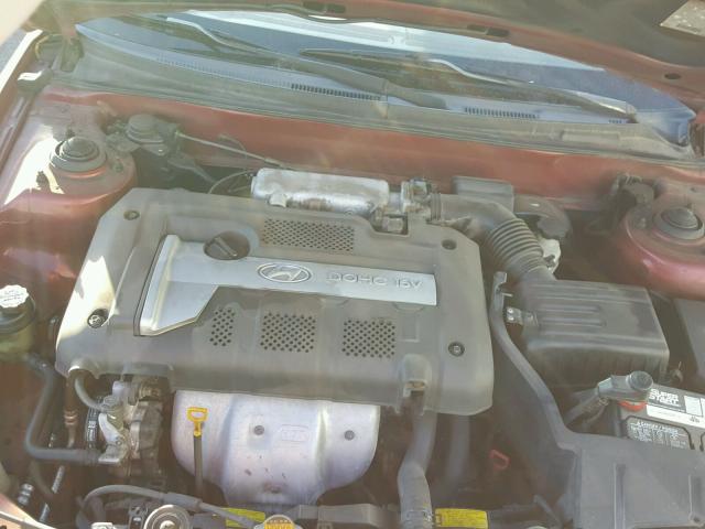 KMHDN45D23U641598 - 2003 HYUNDAI ELANTRA GL RED photo 7