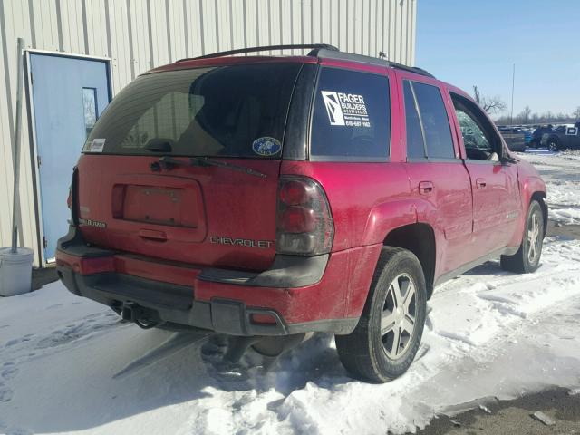 1GNDT13S942155403 - 2004 CHEVROLET TRAILBLAZE MAROON photo 4