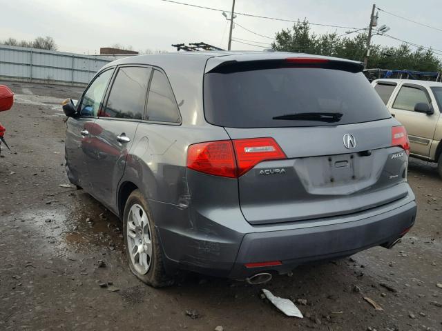 2HNYD284X9H513849 - 2009 ACURA MDX TECHNO GRAY photo 3