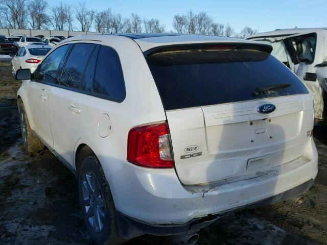 2FMDK4JC2EBA06315 - 2014 FORD EDGE SEL WHITE photo 3