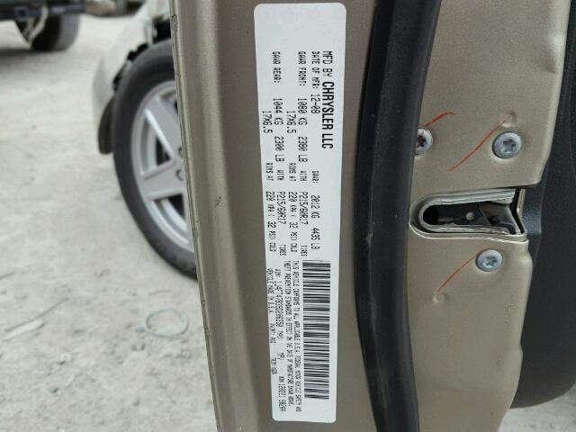 1J4FT47B39D206350 - 2009 JEEP COMPASS SP GOLD photo 10