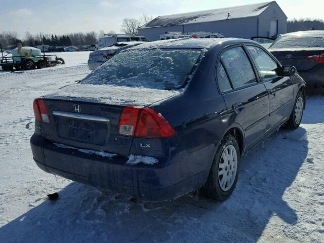 1HGES16553L037493 - 2003 HONDA CIVIC LX BLUE photo 4