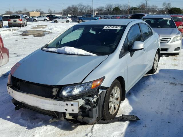 19XFB2F55CE029279 - 2012 HONDA CIVIC LX SILVER photo 2