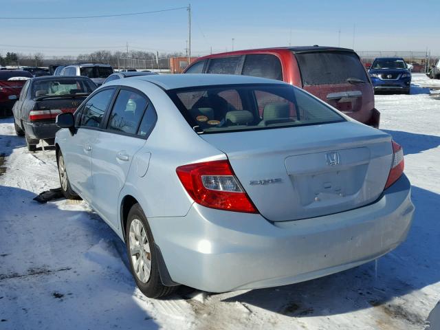 19XFB2F55CE029279 - 2012 HONDA CIVIC LX SILVER photo 3