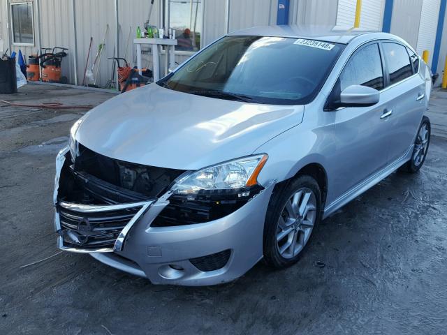 3N1AB7APXEY258299 - 2014 NISSAN SENTRA S SILVER photo 2