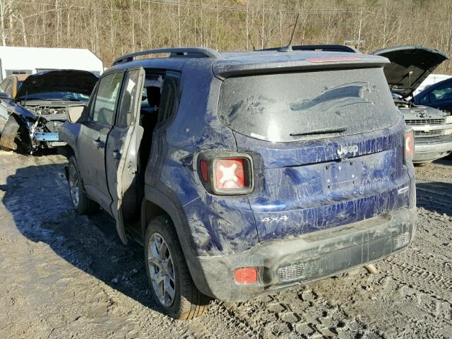 ZACCJBBB0HPE87825 - 2017 JEEP RENEGADE L BLUE photo 3